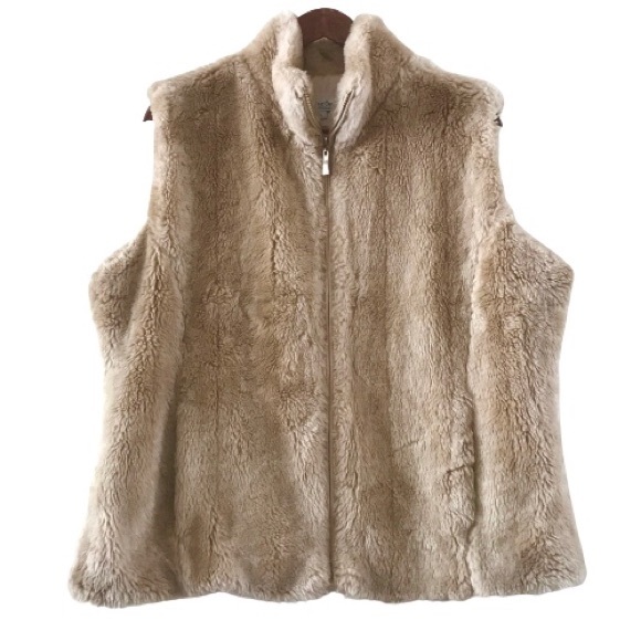 COLDWATER CREEK Vegan Faux Fur Vest - Picture 1 of 8